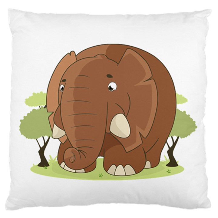 Cute Elephant Standard Flano Cushion Case (One Side)