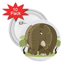 Cute Elephant 2 25  Buttons (10 Pack)  by Valentinaart