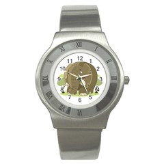 Cute Elephant Stainless Steel Watch by Valentinaart