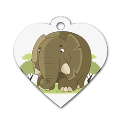 Cute Elephant Dog Tag Heart (two Sides) by Valentinaart