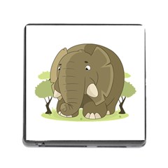 Cute Elephant Memory Card Reader (square) by Valentinaart