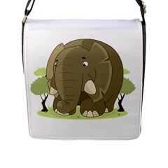 Cute Elephant Flap Messenger Bag (l)  by Valentinaart