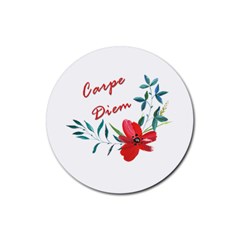 Carpe Diem  Rubber Round Coaster (4 Pack)  by Valentinaart