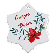 Carpe Diem  Snowflake Ornament (two Sides) by Valentinaart