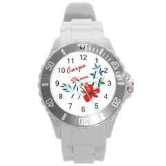 Carpe Diem  Round Plastic Sport Watch (l) by Valentinaart