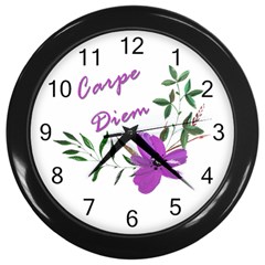 Carpe Diem  Wall Clocks (black) by Valentinaart