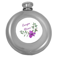 Carpe Diem  Round Hip Flask (5 Oz) by Valentinaart