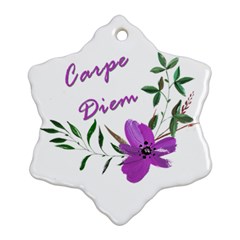 Carpe Diem  Ornament (snowflake) by Valentinaart