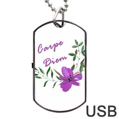 Carpe Diem  Dog Tag Usb Flash (two Sides) by Valentinaart