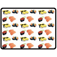 Sushi Pattern Fleece Blanket (large)  by Valentinaart