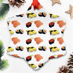 Sushi Pattern Ornament (snowflake) by Valentinaart