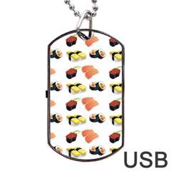 Sushi Pattern Dog Tag Usb Flash (one Side) by Valentinaart