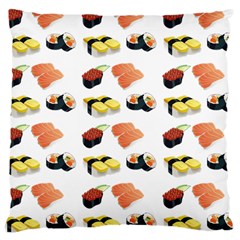 Sushi Pattern Large Cushion Case (two Sides) by Valentinaart