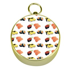 Sushi Pattern Gold Compasses by Valentinaart