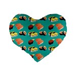 Sushi pattern Standard 16  Premium Heart Shape Cushions Back