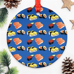 Sushi Pattern Ornament (round) by Valentinaart