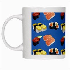 Sushi Pattern White Mugs by Valentinaart