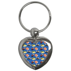 Sushi Pattern Key Chains (heart)  by Valentinaart