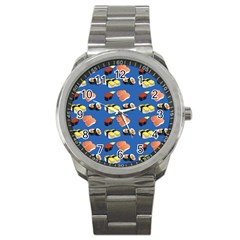 Sushi Pattern Sport Metal Watch by Valentinaart