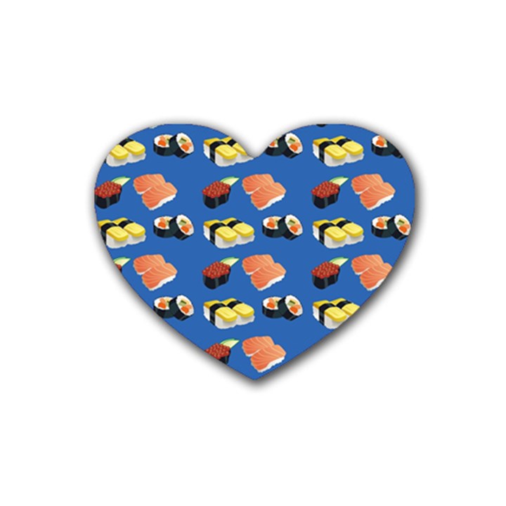 Sushi pattern Rubber Coaster (Heart) 