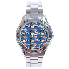 Sushi Pattern Stainless Steel Analogue Watch by Valentinaart