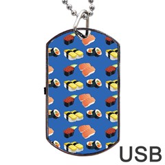 Sushi Pattern Dog Tag Usb Flash (one Side) by Valentinaart