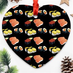 Sushi Pattern Ornament (heart) by Valentinaart