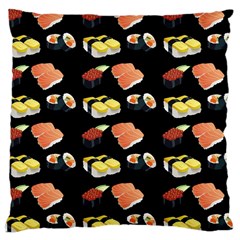 Sushi Pattern Large Cushion Case (two Sides) by Valentinaart