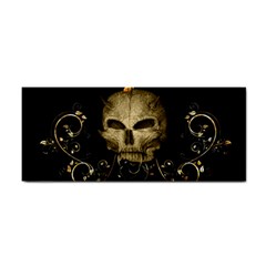 Golden Skull With Crow And Floral Elements Cosmetic Storage Cases by FantasyWorld7