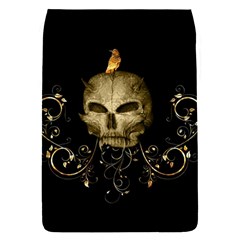 Golden Skull With Crow And Floral Elements Flap Covers (s)  by FantasyWorld7