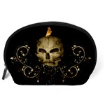 Golden Skull With Crow And Floral Elements Accessory Pouches (Large)  Back