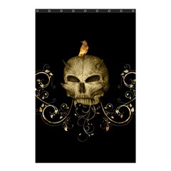 Golden Skull With Crow And Floral Elements Shower Curtain 48  X 72  (small)  by FantasyWorld7