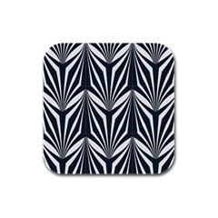 Art Deco, Black,white,graphic Design,vintage,elegant,chic Rubber Square Coaster (4 Pack)  by NouveauDesign