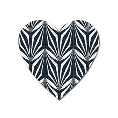 Art Deco, Black,white,graphic Design,vintage,elegant,chic Heart Magnet by NouveauDesign