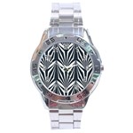 Art Deco, black,white,graphic design,vintage,elegant,chic Stainless Steel Analogue Watch Front