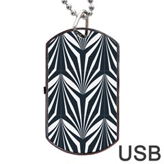 Art Deco, Black,white,graphic Design,vintage,elegant,chic Dog Tag Usb Flash (two Sides) by NouveauDesign