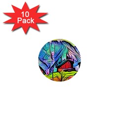 Magic cube abstract art 1  Mini Buttons (10 pack) 