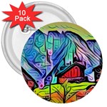 Magic cube abstract art 3  Buttons (10 pack)  Front