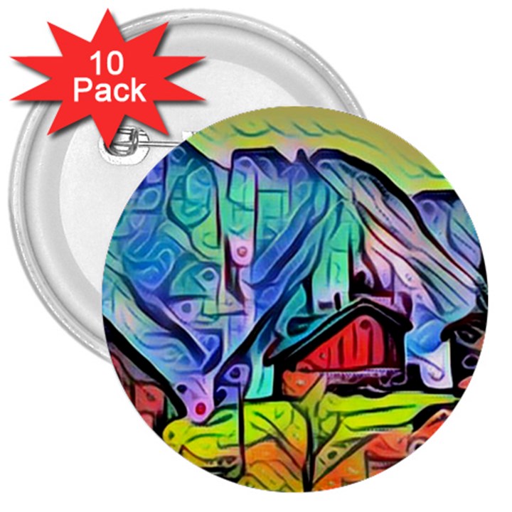 Magic cube abstract art 3  Buttons (10 pack) 