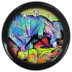 Magic cube abstract art Wall Clocks (Black)