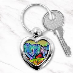 Magic cube abstract art Key Chains (Heart) 