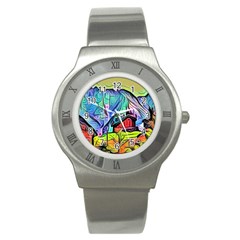 Magic cube abstract art Stainless Steel Watch