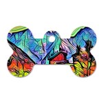 Magic cube abstract art Dog Tag Bone (One Side) Front