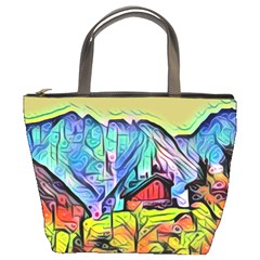 Magic cube abstract art Bucket Bags