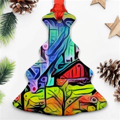 Magic cube abstract art Christmas Tree Ornament (Two Sides)