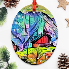 Magic cube abstract art Ornament (Oval Filigree)