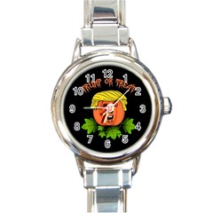 Trump Or Treat  Round Italian Charm Watch by Valentinaart