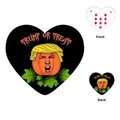 Trump Or Treat  Playing Cards (heart)  by Valentinaart