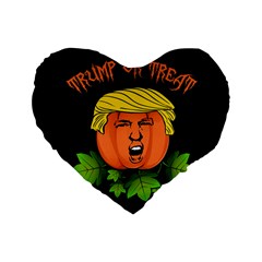 Trump Or Treat  Standard 16  Premium Heart Shape Cushions by Valentinaart