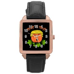 Trump Or Treat  Rose Gold Leather Watch  by Valentinaart